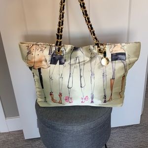 Extra large, extra cute satin tote bag!